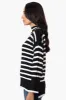 Beechers Brook Striped Mock Neck Pullover Sweater - Black sold by Fairweather