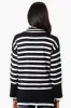Beechers Brook Striped Mock Neck Pullover Sweater - Black sold by Fairweather