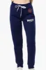 Fahrenheit Tie Waist Brooklyn Print Joggers - Navy sold by Fairweather