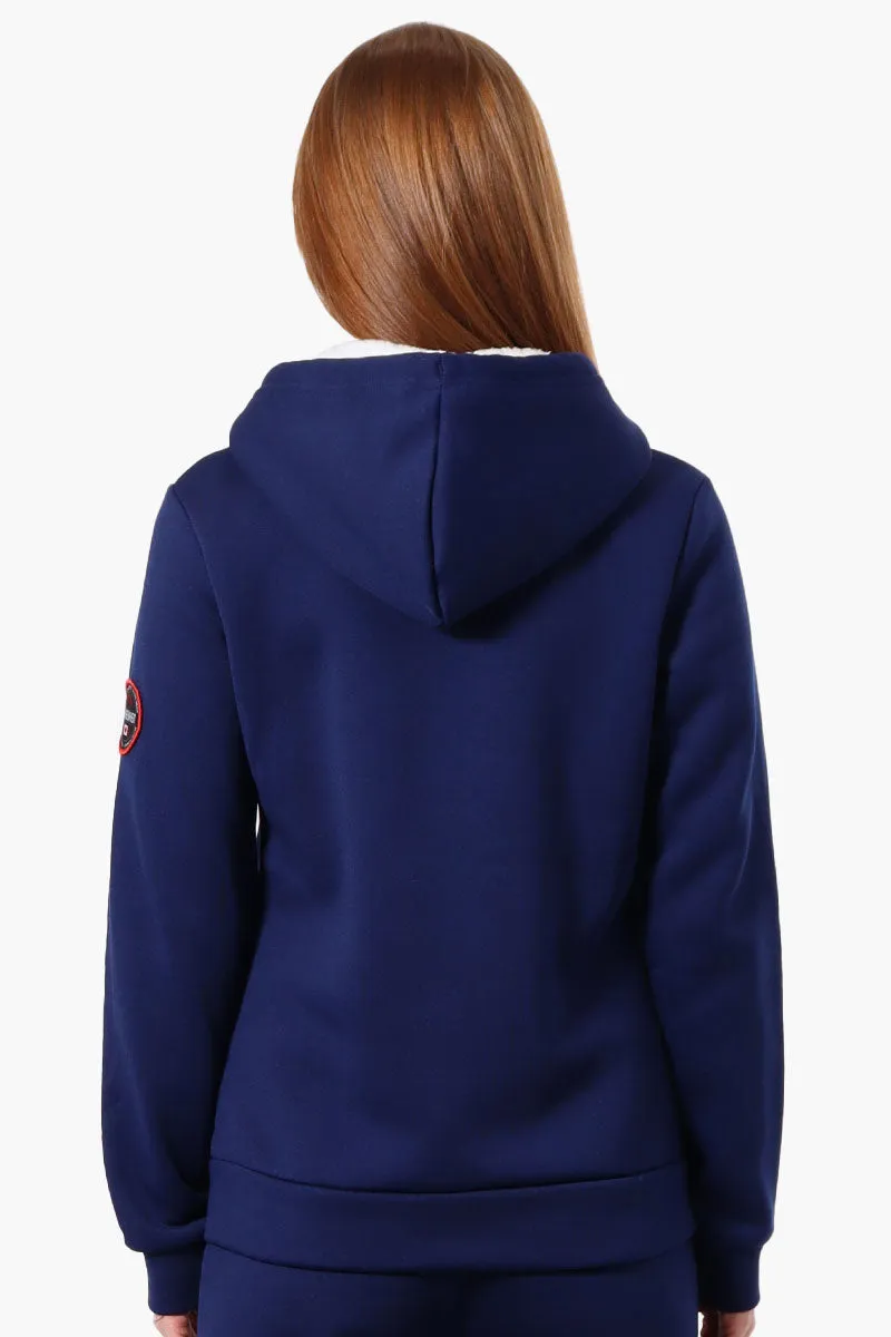 Fahrenheit Fleece Lined Brooklyn Print Hoodie - Navy sold by Fairweather product image thumbnail 3
