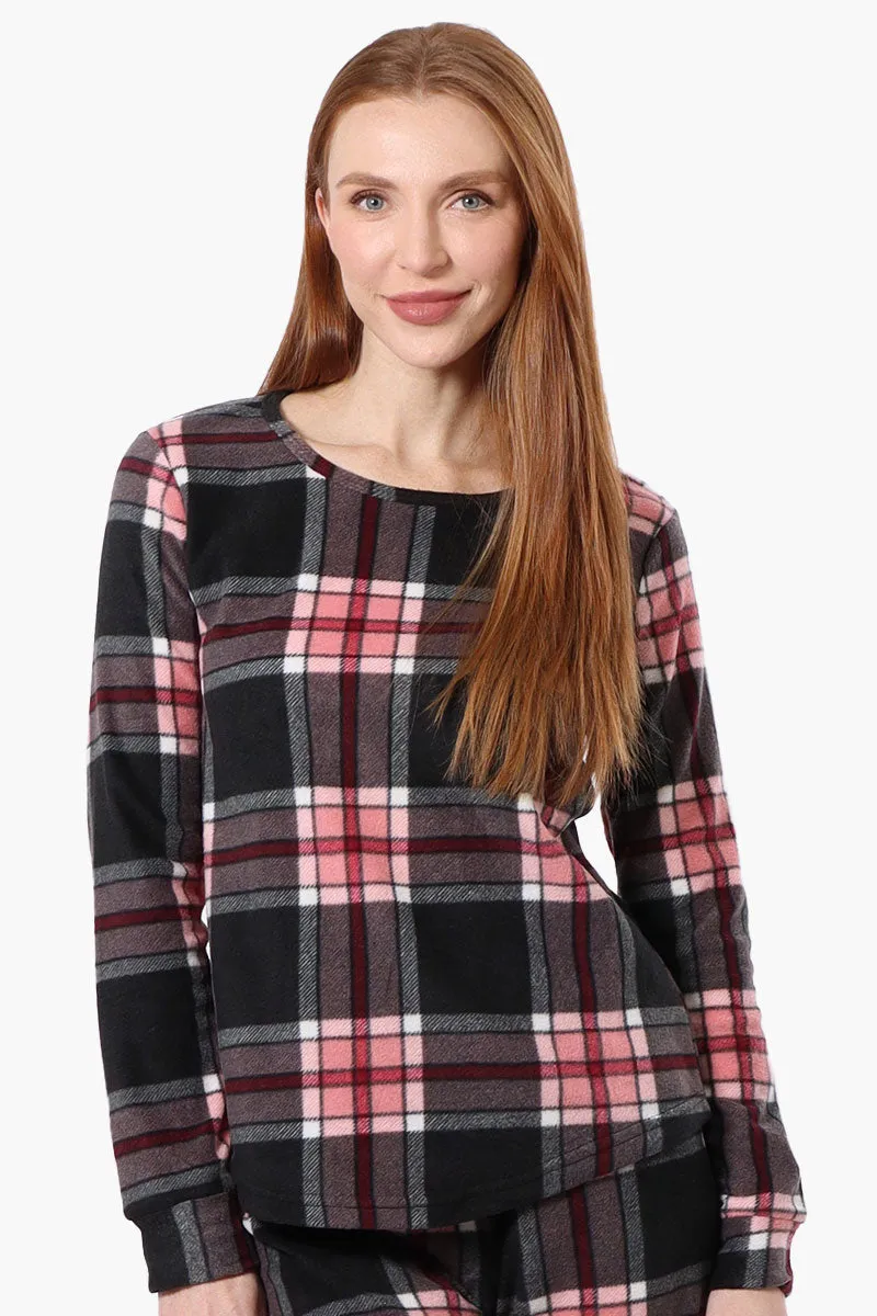 Canada Weather Gear Plaid Crewneck Pajama Top - Pink sold by Fairweather
