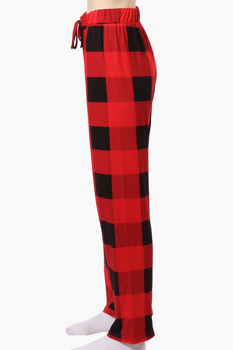 Cuddly Canuckies Plaid Wide Leg Pajama Pants - Red sold by Fairweather product image thumbnail 2