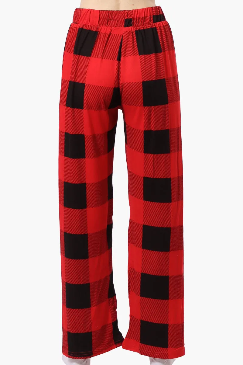 Cuddly Canuckies Plaid Wide Leg Pajama Pants - Red sold by Fairweather product image thumbnail 3