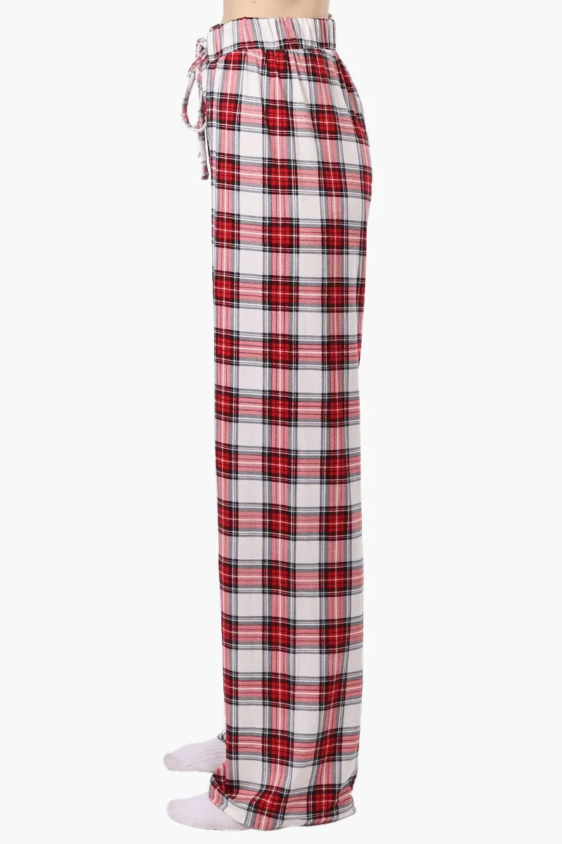 Cuddly Canuckies Plaid Wide Leg Pajama Pants - White sold by Fairweather product image thumbnail 2