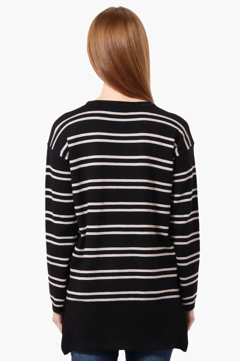 Beechers Brook Striped Round Neck Pullover Sweater - Black sold by Fairweather product image thumbnail 3
