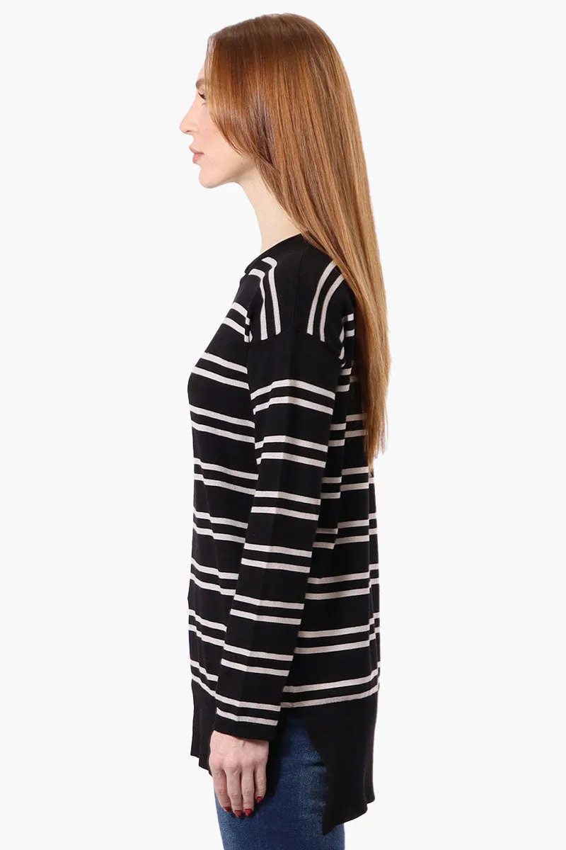 Beechers Brook Striped Round Neck Pullover Sweater - Black sold by Fairweather product image thumbnail 2