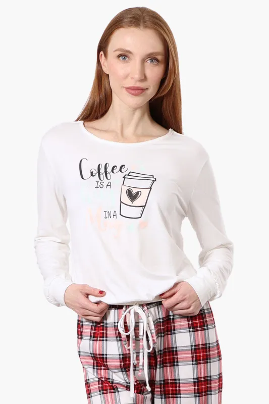 Cuddly Canuckies Ladybug Print Pajama Top - White sold by Fairweather