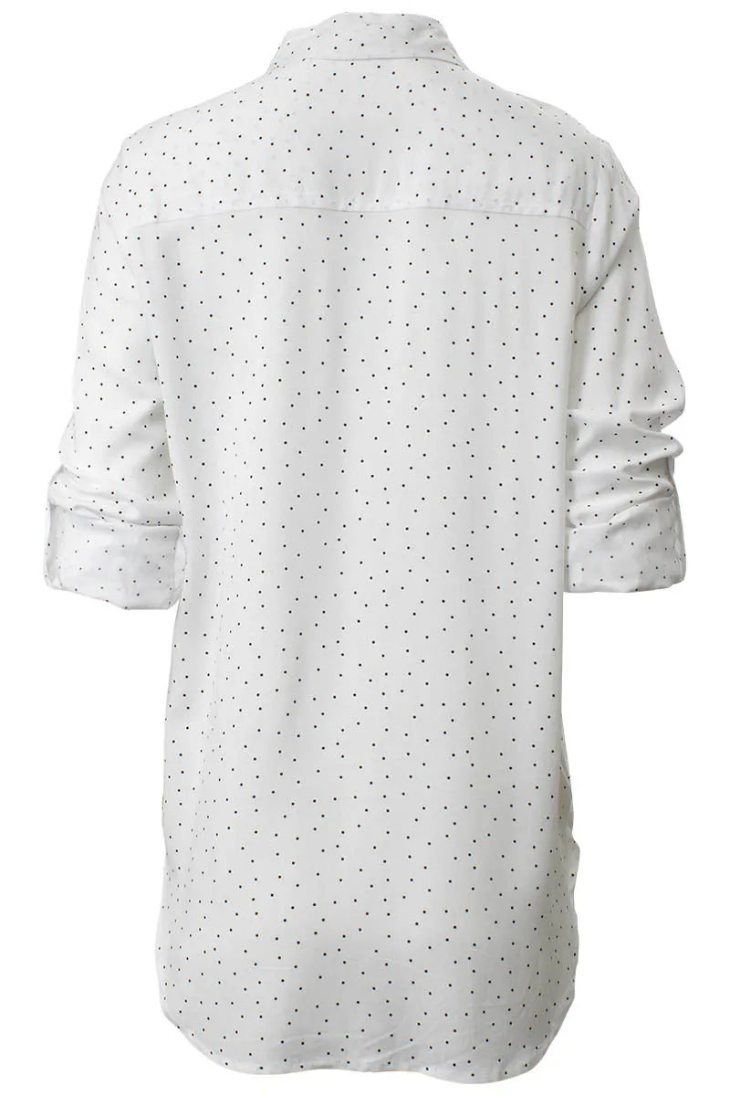 Printed Roll Up Sleeve Flap Pocket Shirt - White sold by Fairweather product image thumbnail 3