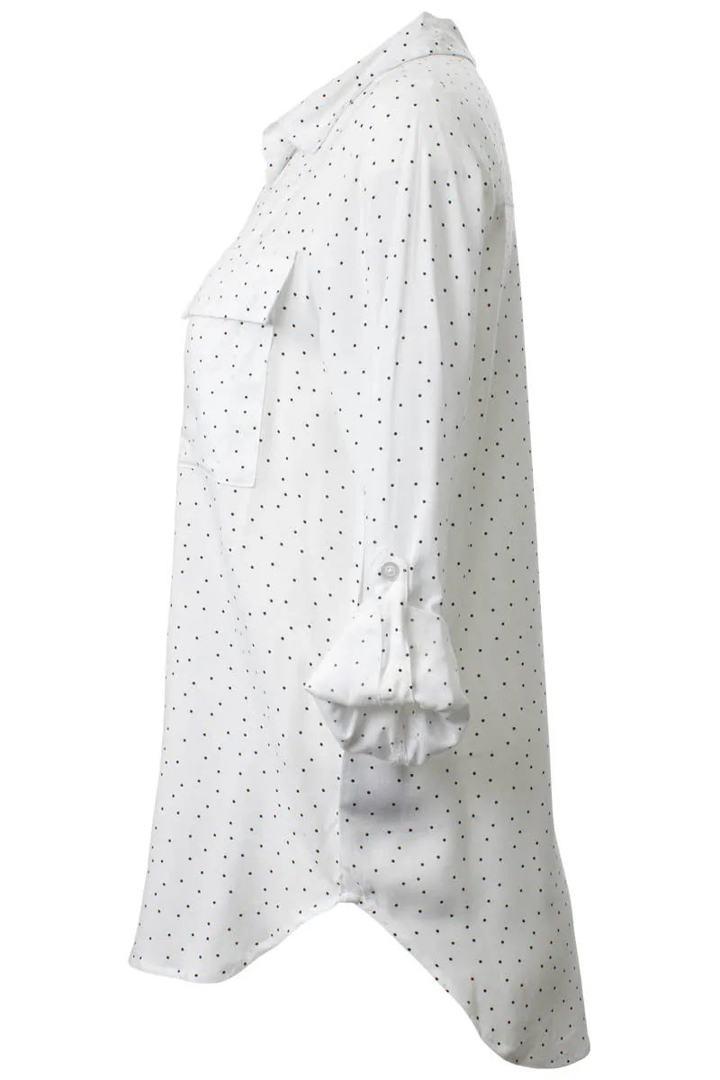 Printed Roll Up Sleeve Flap Pocket Shirt - White sold by Fairweather product image thumbnail 2