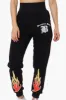 New Look High Waisted Flame Print Joggers - Black sold by Fairweather