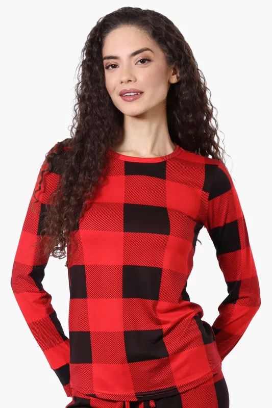 Canada Weather Gear Plaid Crewneck Pajama Top - Red sold by Fairweather