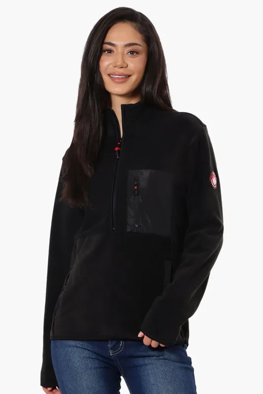 Canada Weather Gear 1/4 Zip Polar Fleece Pullover Sweater - Black sold by Fairweather