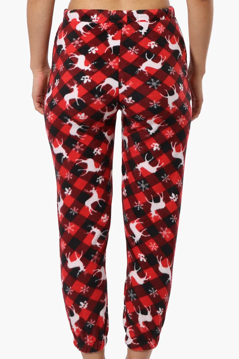 Canada Weather Gear Plaid Reindeer Pattern Fleece Pajama Bottoms - Red sold by Fairweather product image thumbnail 3