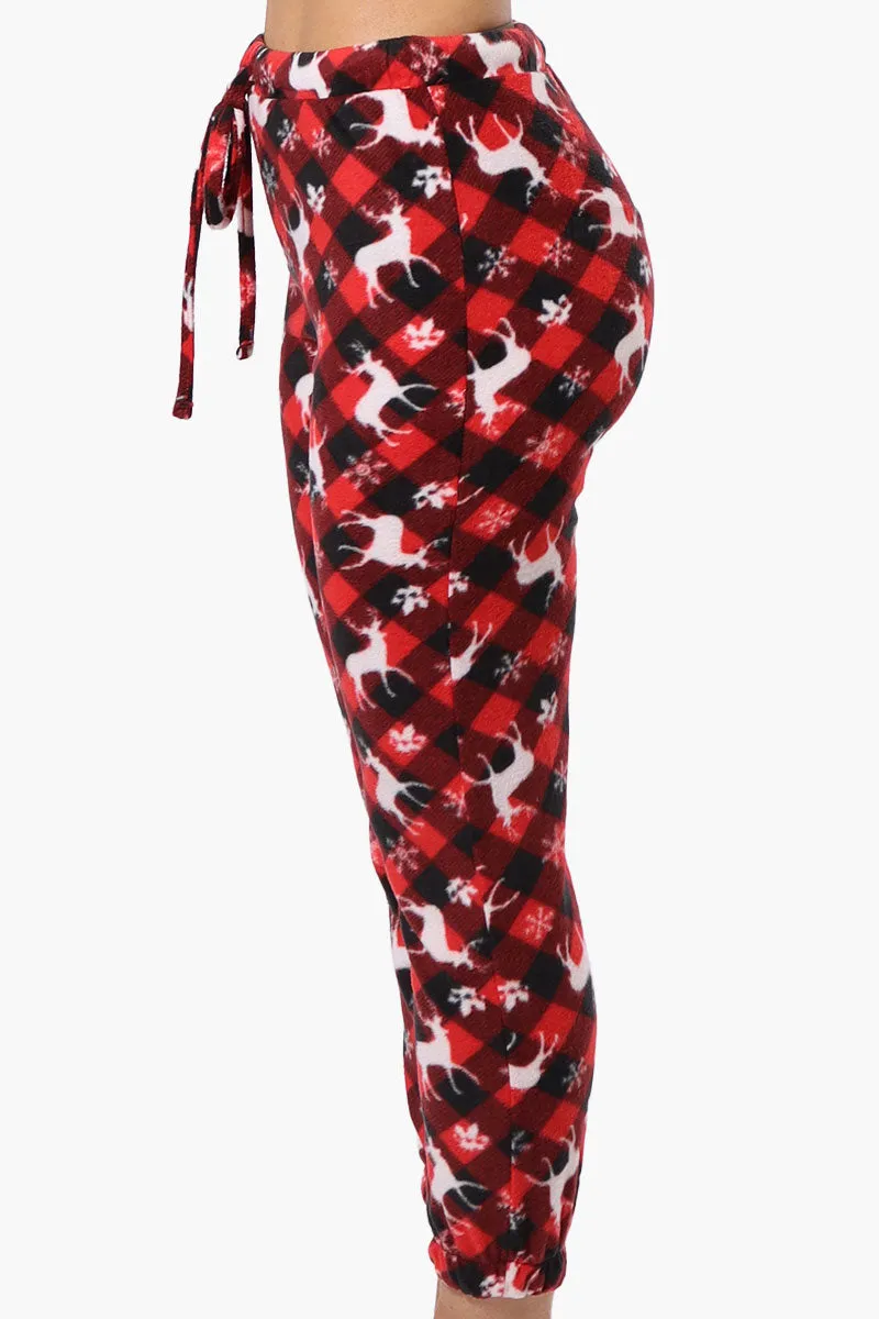 Canada Weather Gear Plaid Reindeer Pattern Fleece Pajama Bottoms - Red sold by Fairweather product image thumbnail 2