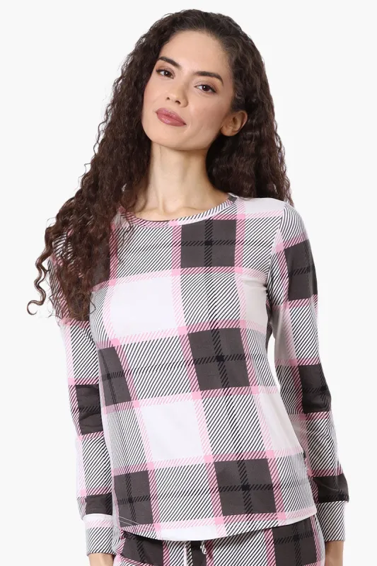 Canada Weather Gear Plaid Crewneck Pajama Top - White sold by Fairweather