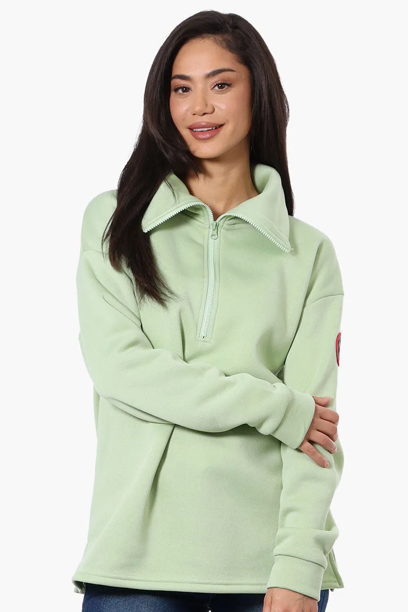 Fahrenheit Basic 1/4 Zip Pullover Sweater - Green sold by Fairweather
