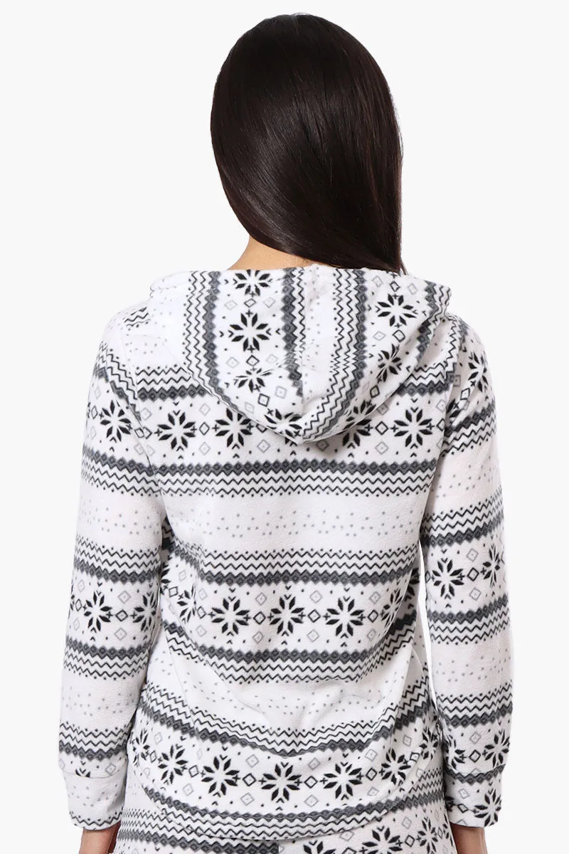 Canada Weather Gear Festive Pattern Hooded Pajama Top - White sold by Fairweather product image thumbnail 3