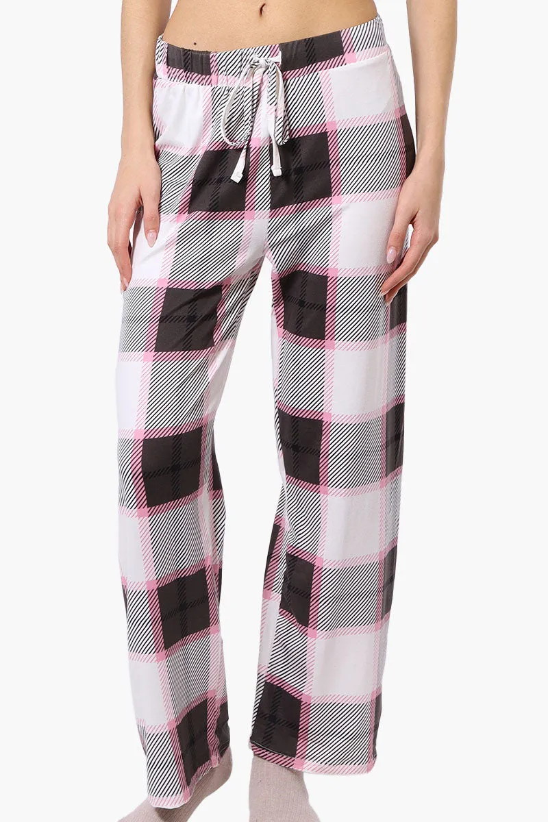 Canada Weather Gear Plaid Wide Leg Pajama Bottoms - White sold by Fairweather