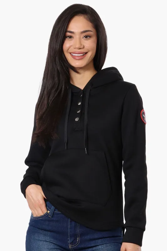 Fahrenheit Basic Henley Hoodie - Black sold by Fairweather