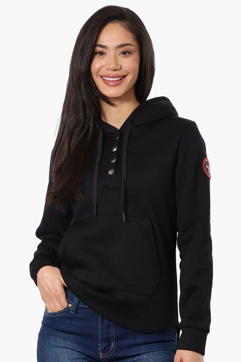 Fahrenheit Basic Henley Hoodie - Black sold by Fairweather