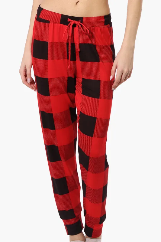 Canada Weather Gear Plaid Tie Waist Pajama Bottoms - Red sold by Fairweather