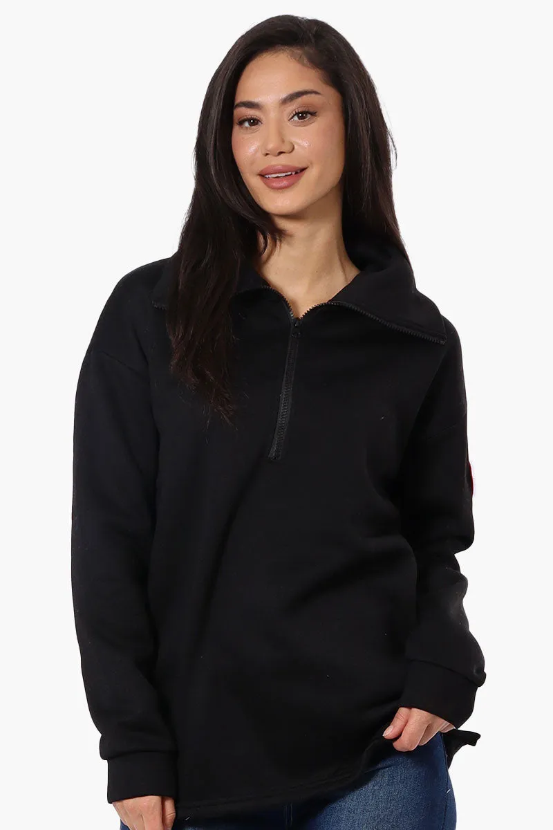 Fahrenheit Basic 1/4 Zip Pullover Sweater - Black sold by Fairweather
