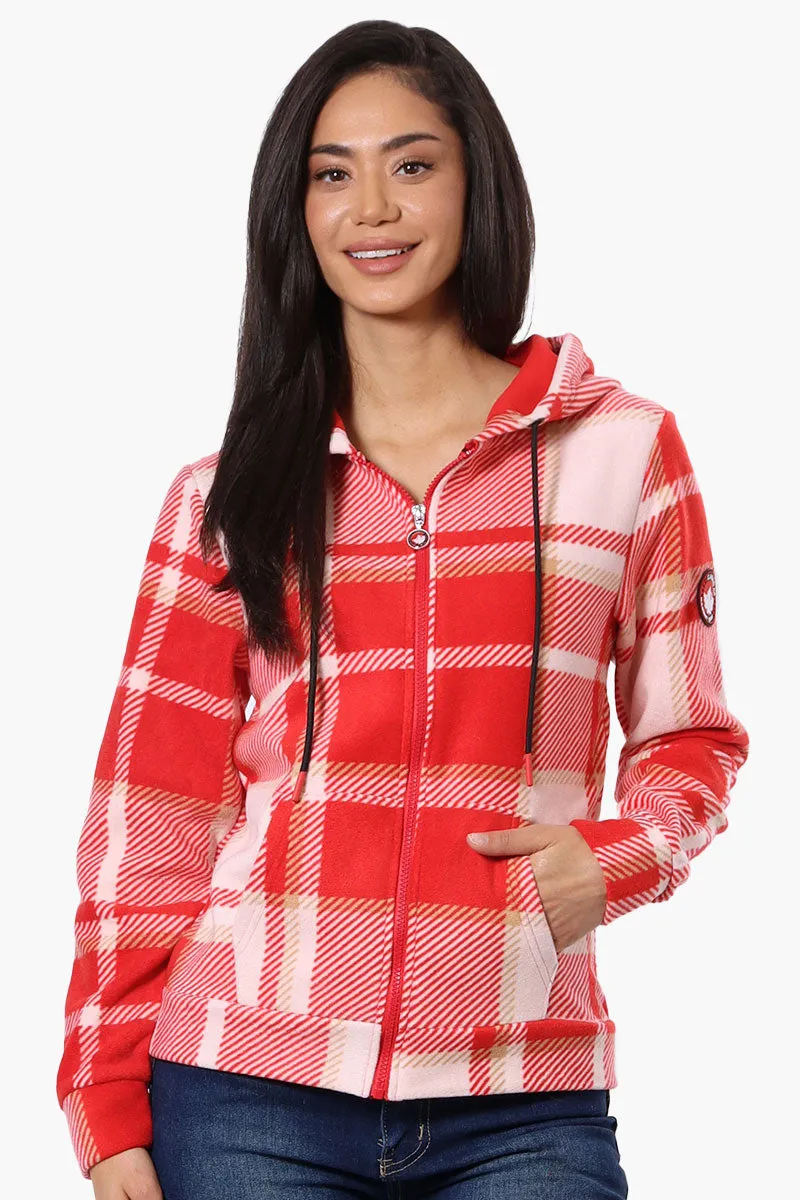 Canada Weather Gear Plaid Fleece Hoodie - Red sold by Fairweather