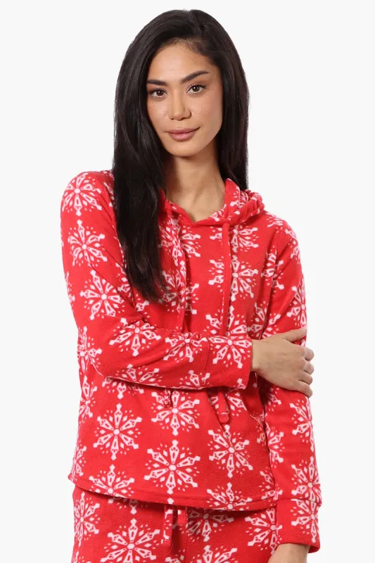 Canada Weather Gear Snowflake Pattern Hooded Pajama Top - Red sold by Fairweather
