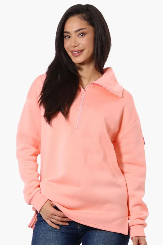 Fahrenheit Basic 1/4 Zip Pullover Sweater - Pink sold by Fairweather