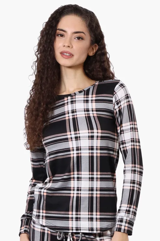 Canada Weather Gear Plaid Crewneck Pajama Top - Black sold by Fairweather