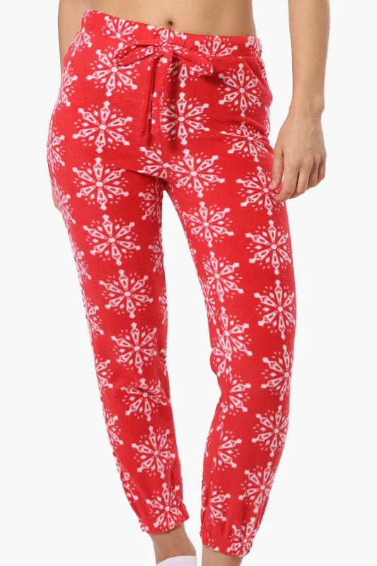 Canada Weather Gear Snowflake Pattern Fleece Pajama Bottoms - Red sold by Fairweather