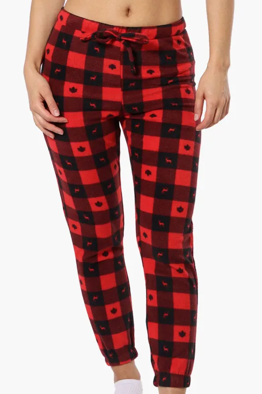 Canada Weather Gear Plaid Fleece Pajama Bottoms - Red sold by Fairweather