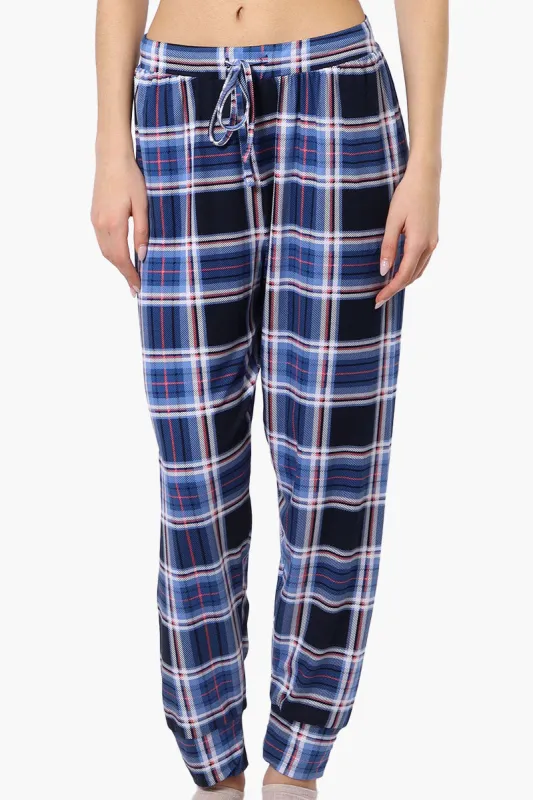 Canada Weather Gear Plaid Tie Waist Pajama Bottoms - Blue sold by Fairweather
