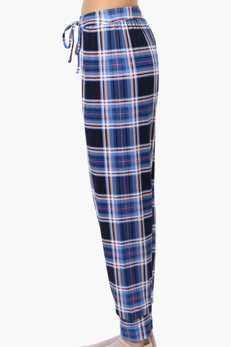 Canada Weather Gear Plaid Tie Waist Pajama Bottoms - Blue sold by Fairweather product image thumbnail 2