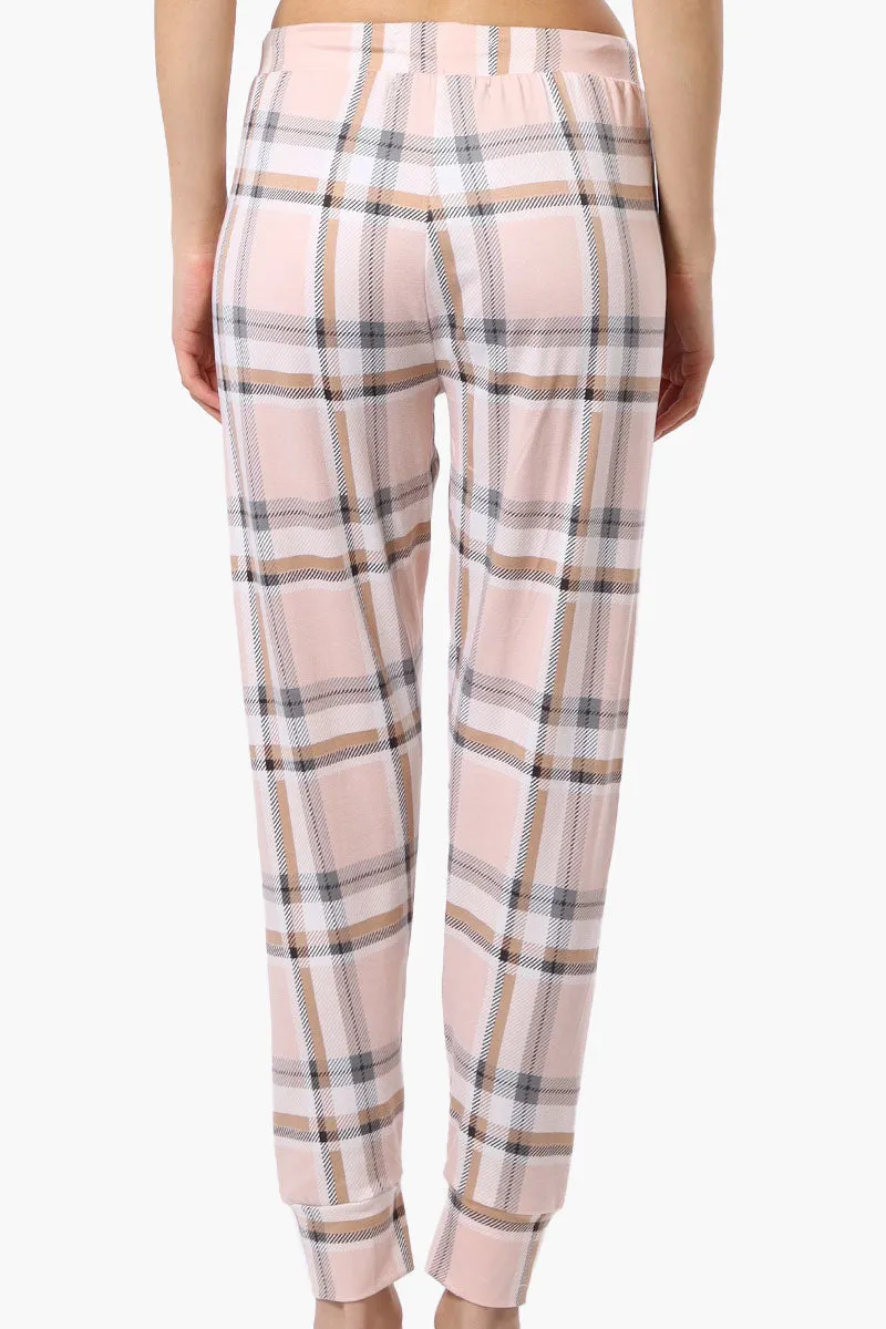 Canada Weather Gear Plaid Tie Waist Pajama Bottoms - Blush sold by Fairweather product image thumbnail 3