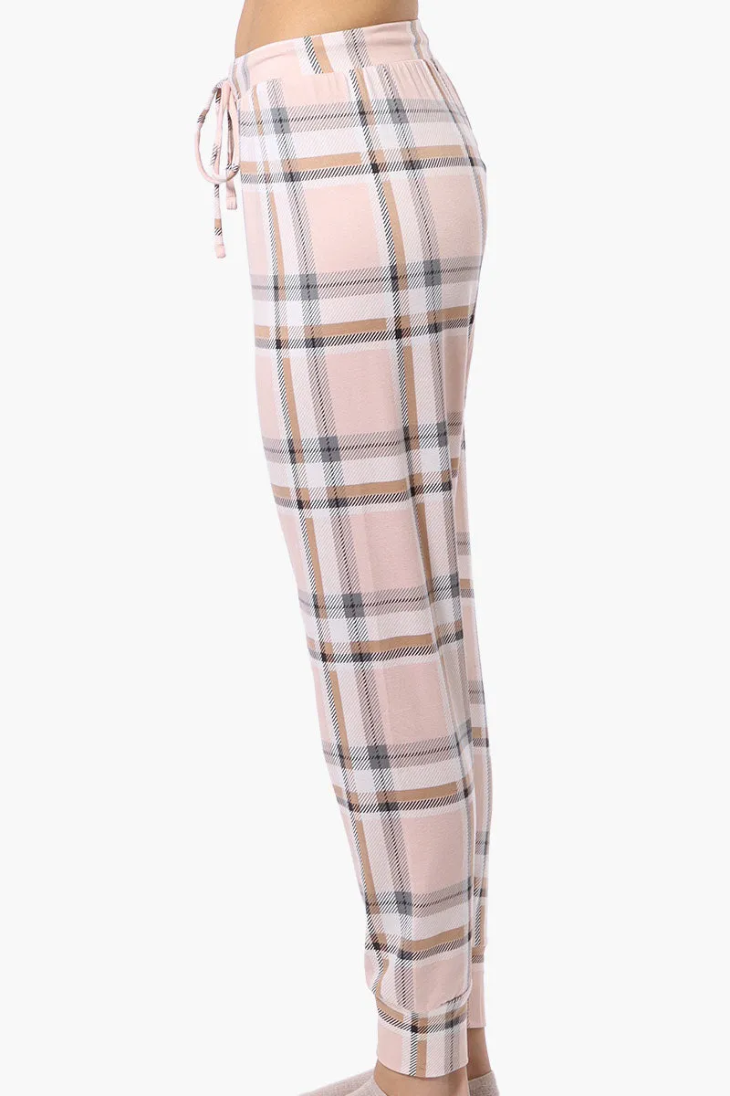 Canada Weather Gear Plaid Tie Waist Pajama Bottoms - Blush sold by Fairweather product image thumbnail 2