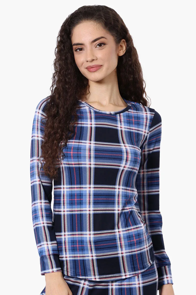 Canada Weather Gear Plaid Crewneck Pajama Top - Blue sold by Fairweather