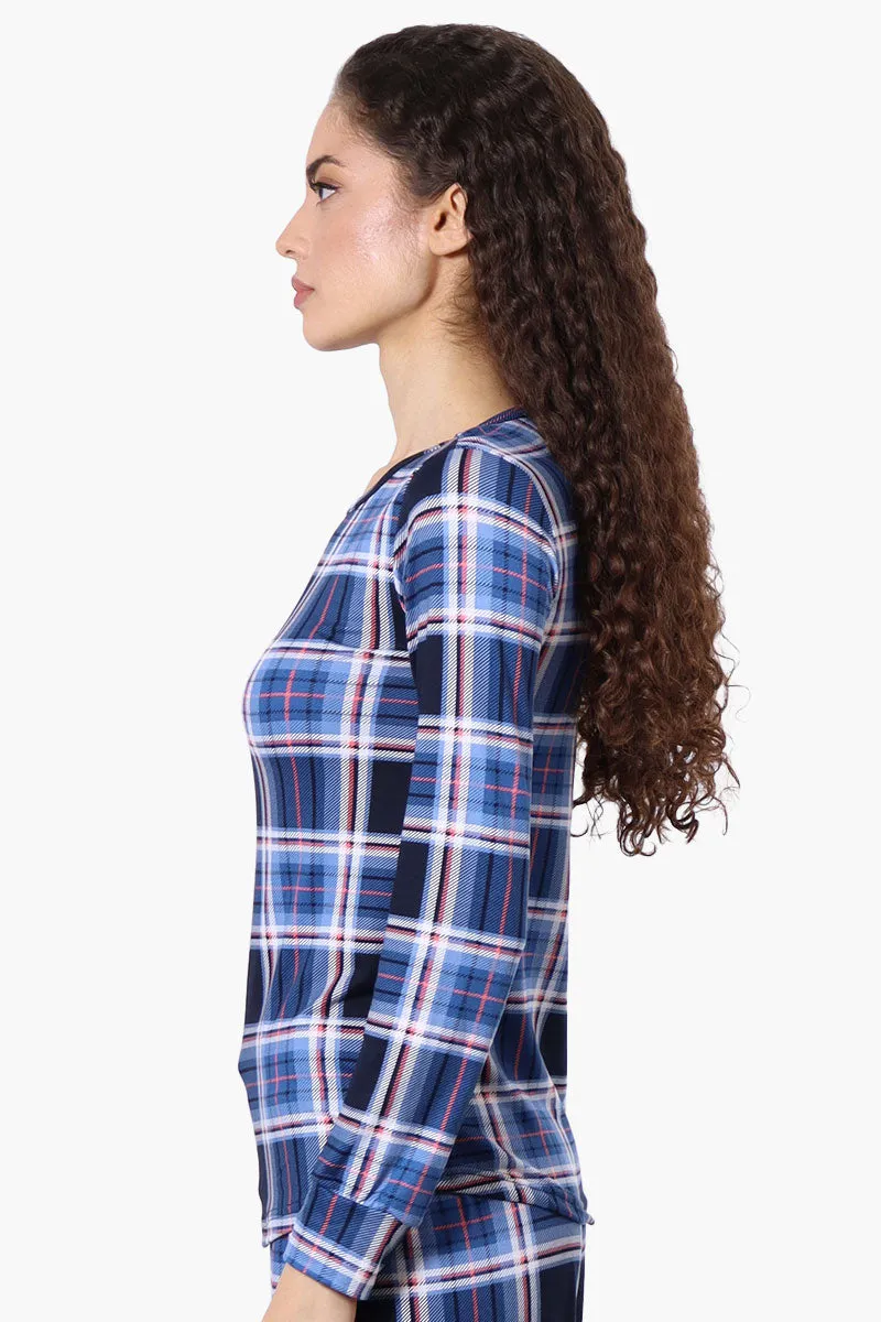 Canada Weather Gear Plaid Crewneck Pajama Top - Blue sold by Fairweather product image thumbnail 2
