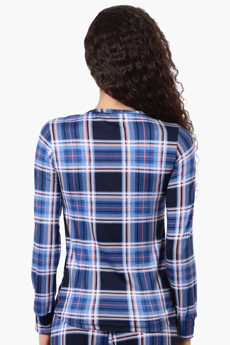 Canada Weather Gear Plaid Crewneck Pajama Top - Blue sold by Fairweather product image thumbnail 3