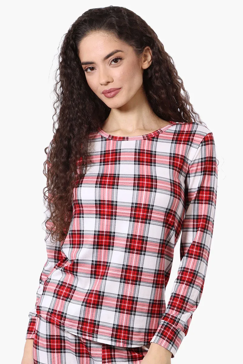 Canada Weather Gear Plaid Crewneck Pajama Top - Red sold by Fairweather