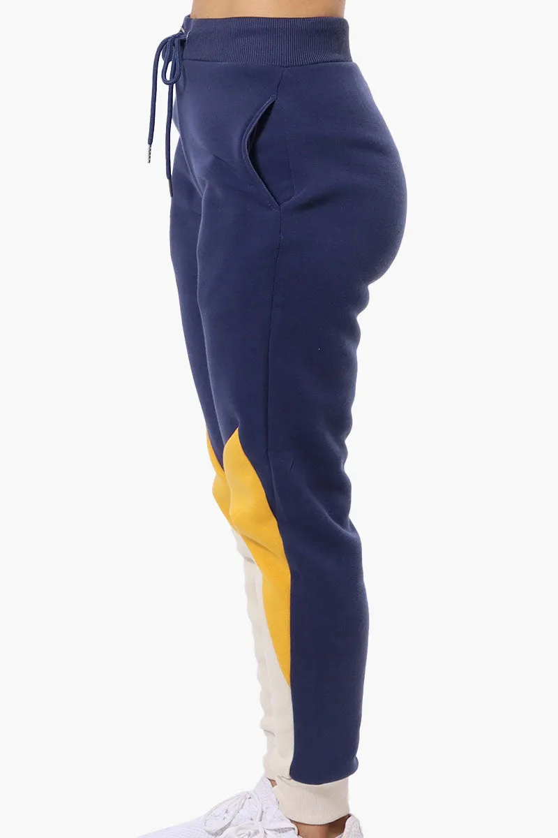 New Look Fleece Colour Block Joggers - Navy sold by Fairweather product image thumbnail 2