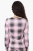 Canada Weather Gear Plaid Henley Pajama Top - Pink sold by Fairweather