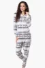 Canada Weather Gear Hooded Festive Pattern Fleece Onesie - White sold by Fairweather