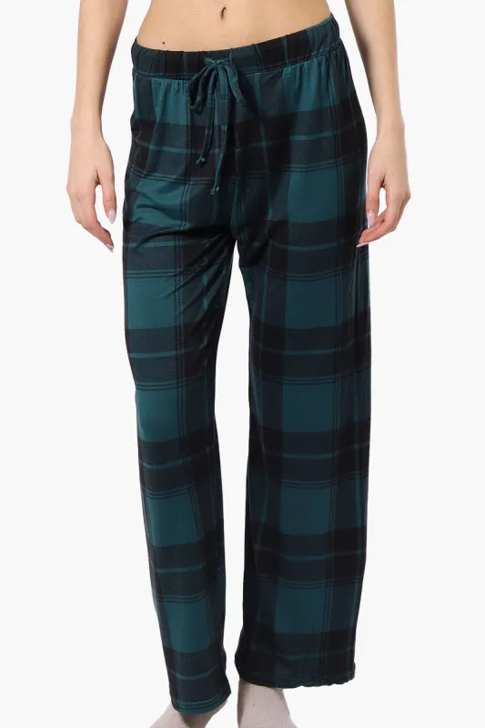 Canada Weather Gear Plaid Wide Leg Pajama Bottoms - Teal sold by Fairweather