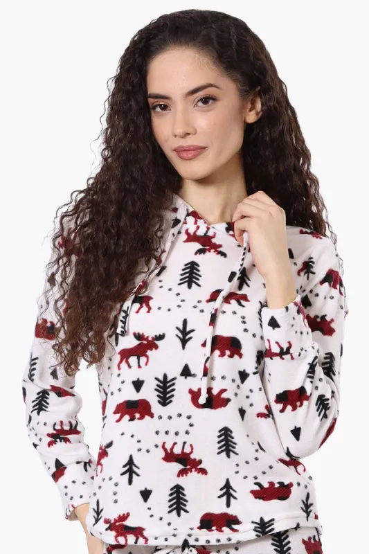 Canada Weather Gear Patterned Hooded Pajama Top - White sold by Fairweather