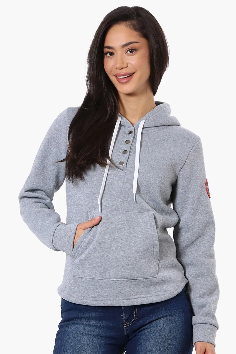 Fahrenheit Basic Henley Hoodie - Grey sold by Fairweather