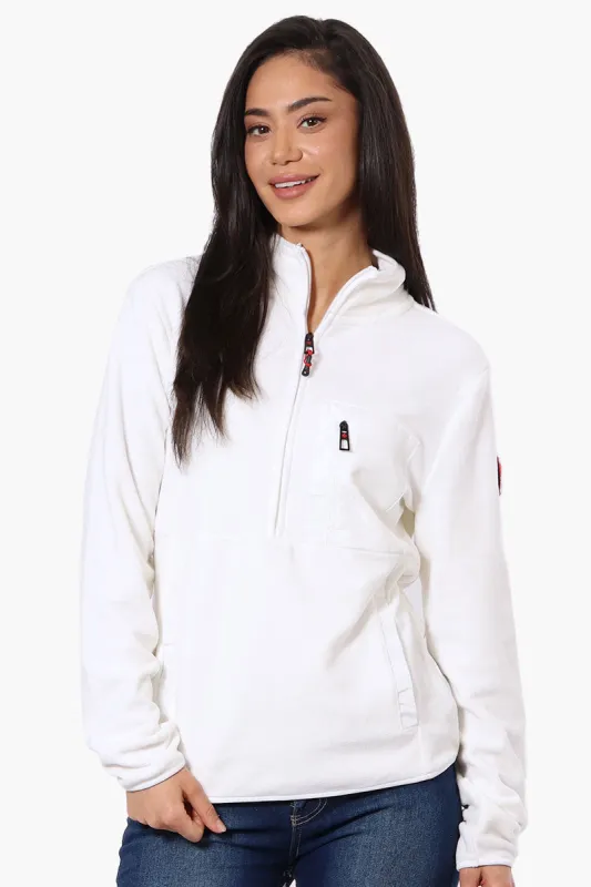 Canada Weather Gear 1/4 Zip Polar Fleece Pullover Sweater - White sold by Fairweather