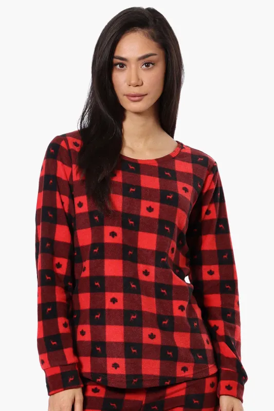 Canada Weather Gear Plaid Crewneck Pajama Top - Red sold by Fairweather