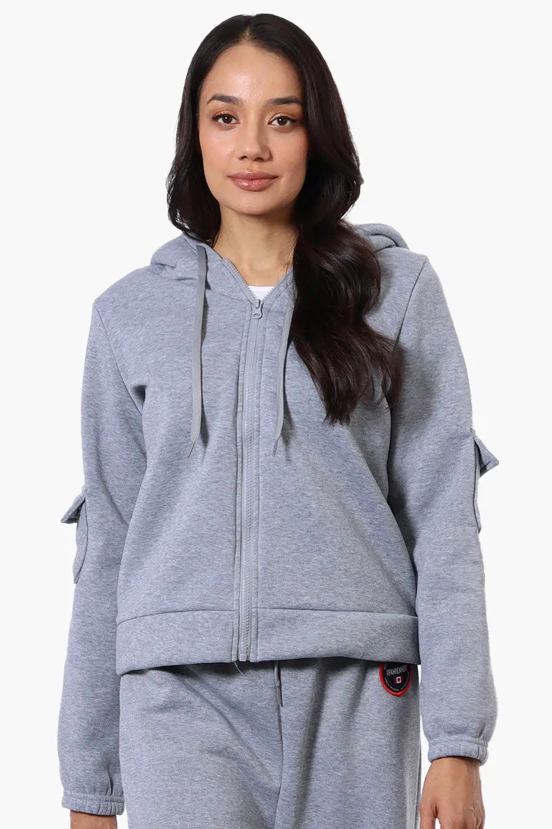 Fahrenheit Sherpa Lined Hood Zip Up Hoodie - Grey sold by Fairweather