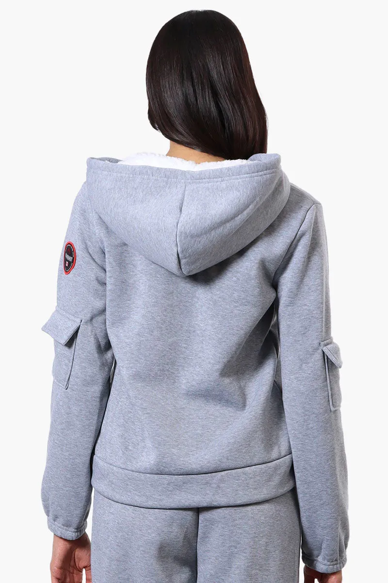 Fahrenheit Sherpa Lined Hood Zip Up Hoodie - Grey sold by Fairweather product image thumbnail 3